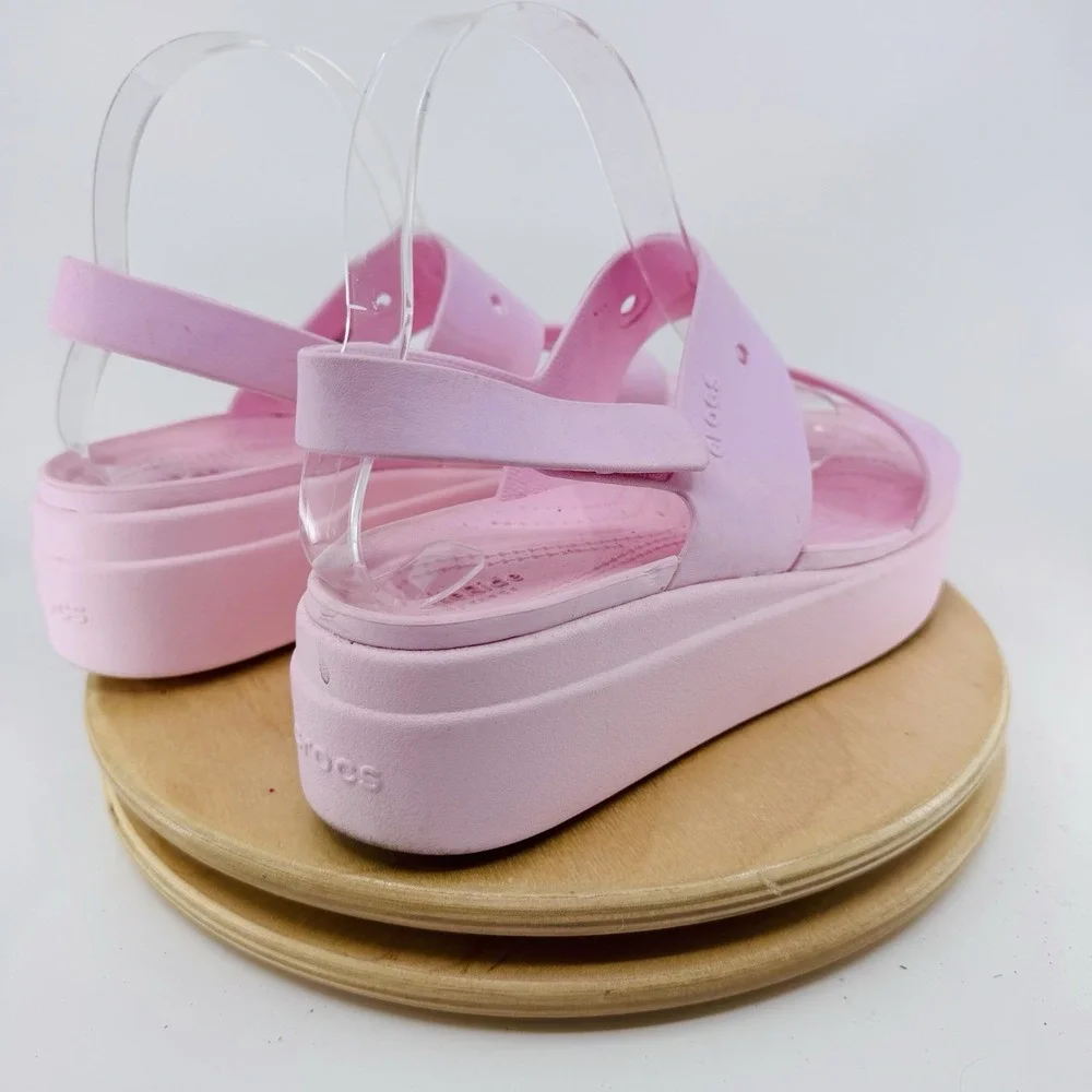 Crocs Brooklyn Platform Sandals Light Pink Women's Size 8 Comfort Casual